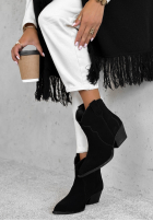 Long Stories black suede cowboy boots