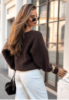 Moherowy sweter Touch Of Autumn czekoladowy