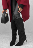 Zamszowe kozaki na szpilce Autumn Divas czarne