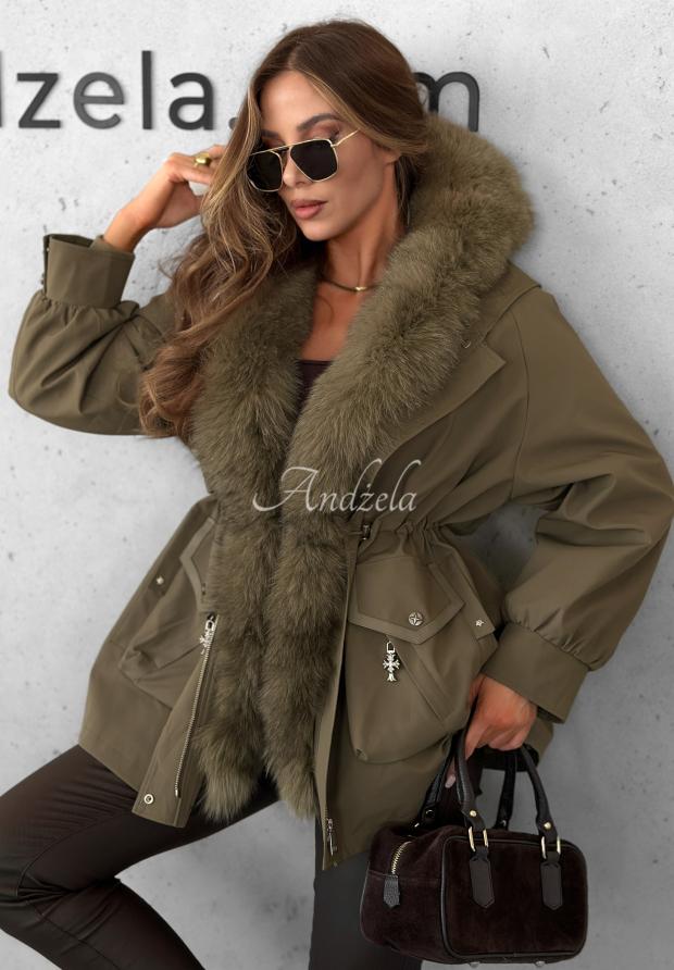 Parka jacket with fur Already Know khaki