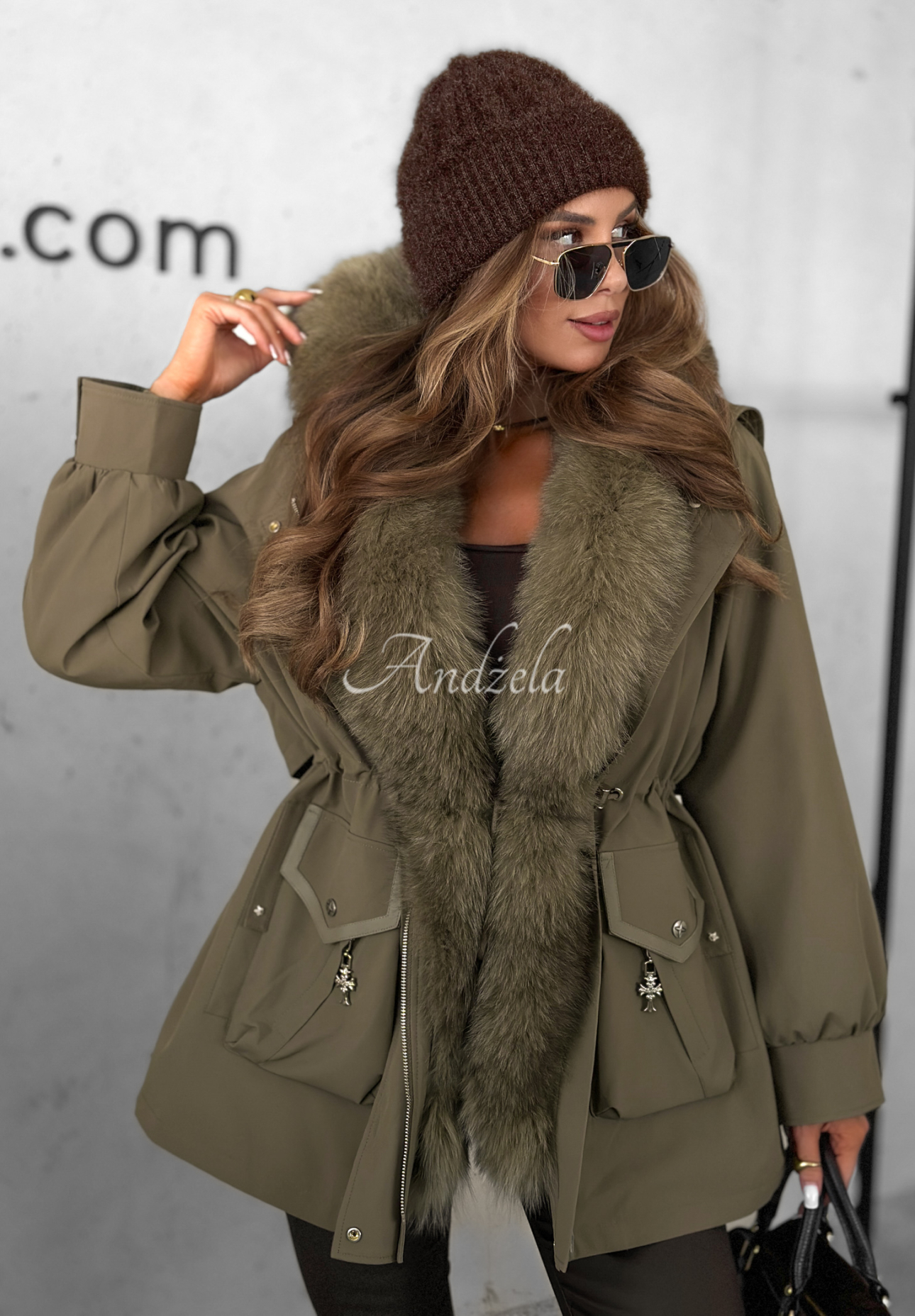 Parka jacket with fur Already Know khaki