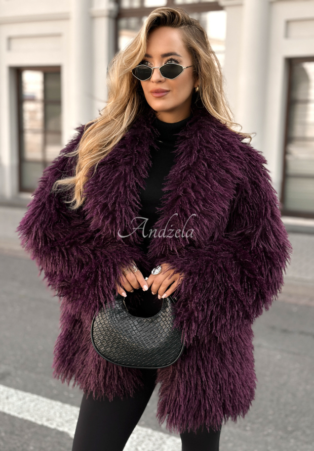 Tree Villa fur coat burgundy