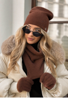 Czapka alpaka Doria czekoladowa