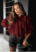 Koszula z falbankami Majestic Dreams burgundowa