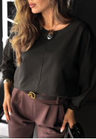 Bluzka z ozdobną aplikacją Same Thing Again czarna