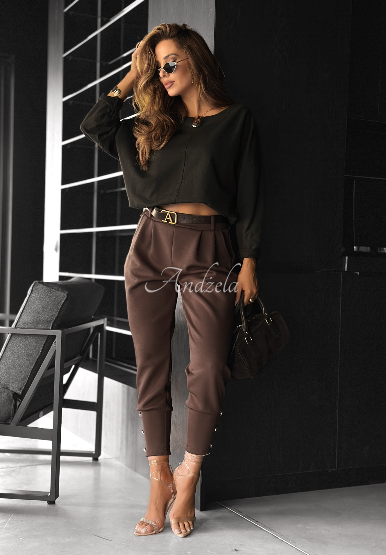 Bluzka z ozdobną aplikacją Same Thing Again czarna