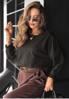 Bluzka z ozdobną aplikacją Same Thing Again czarna