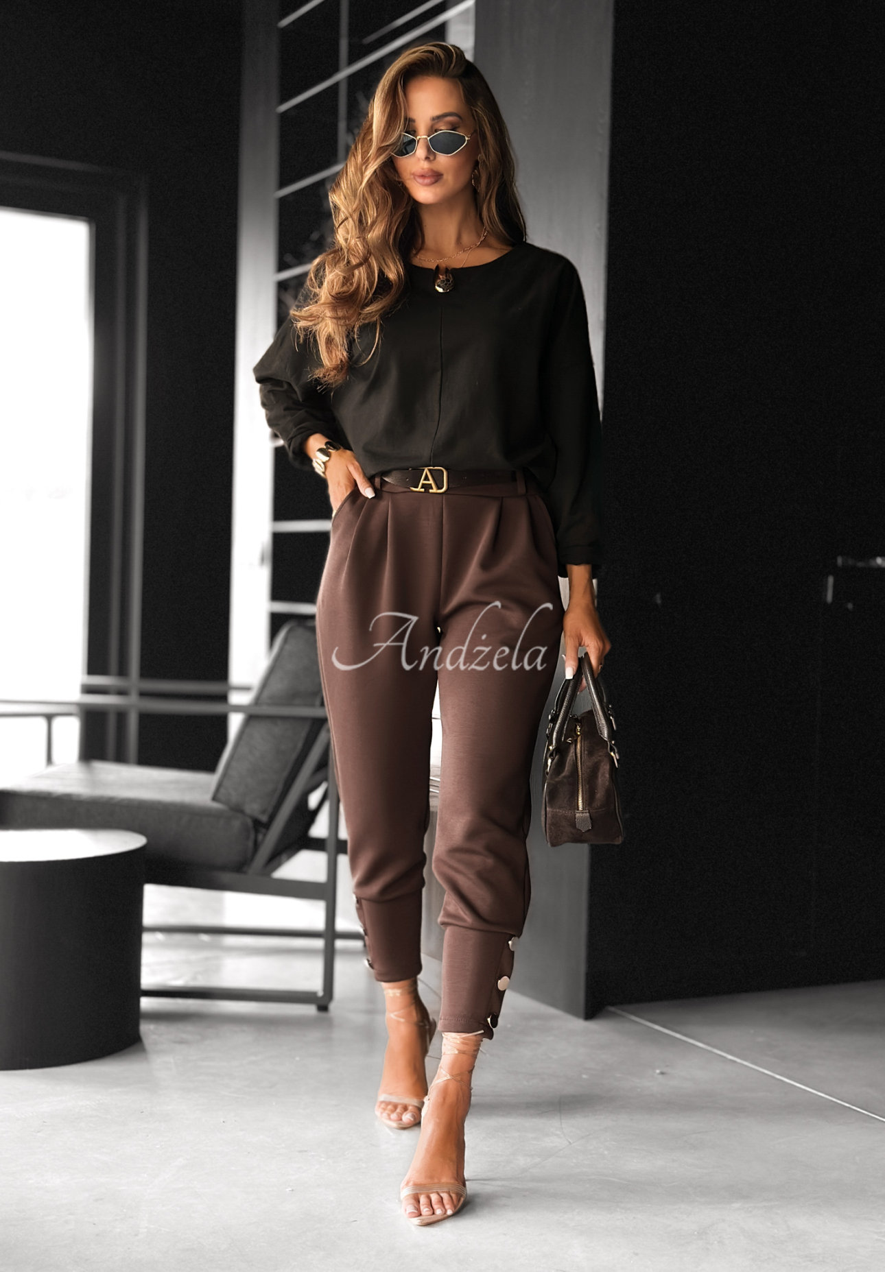 Bluzka z ozdobną aplikacją Same Thing Again czarna