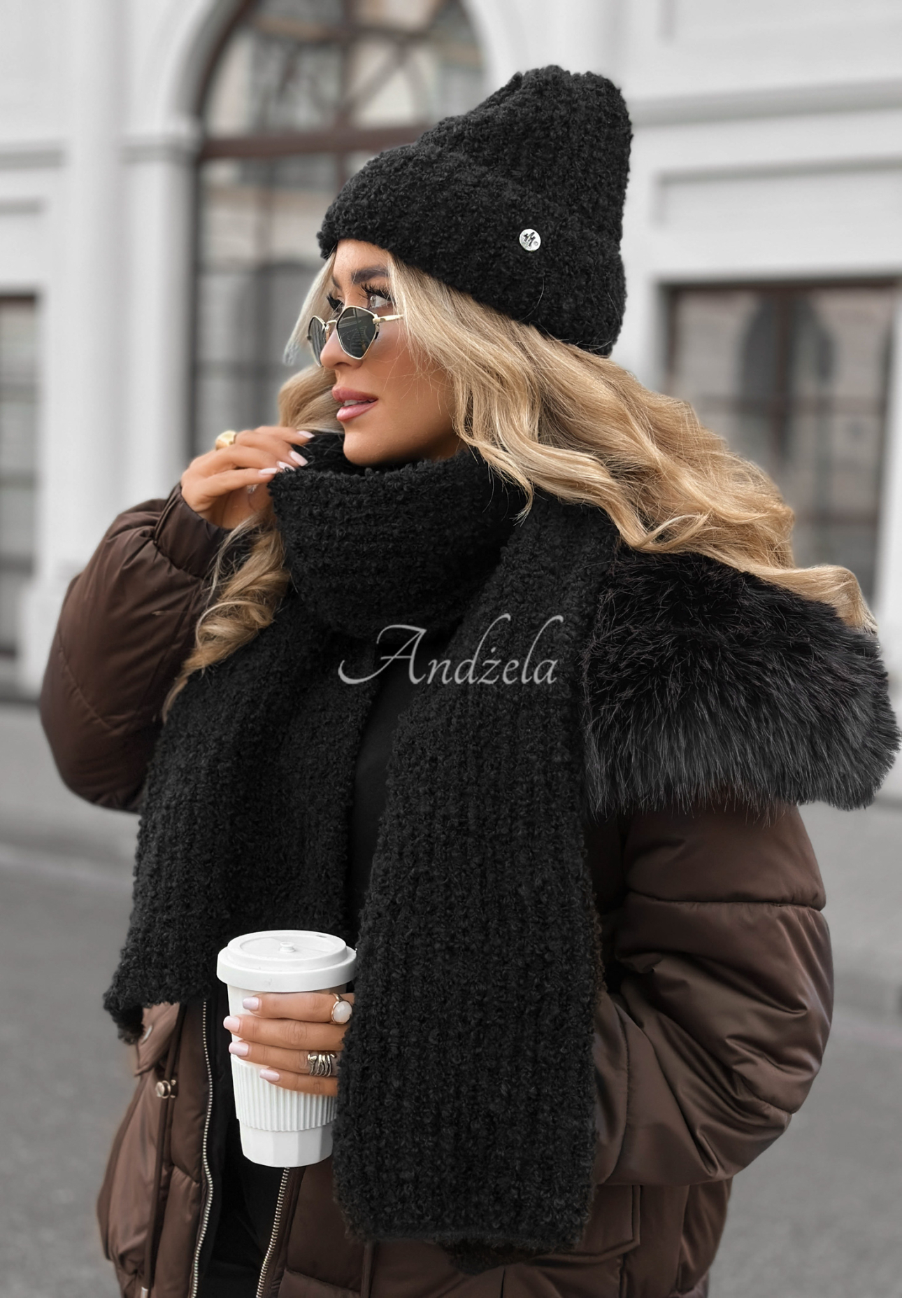 Szalik boucle Winter Everywhere czarny