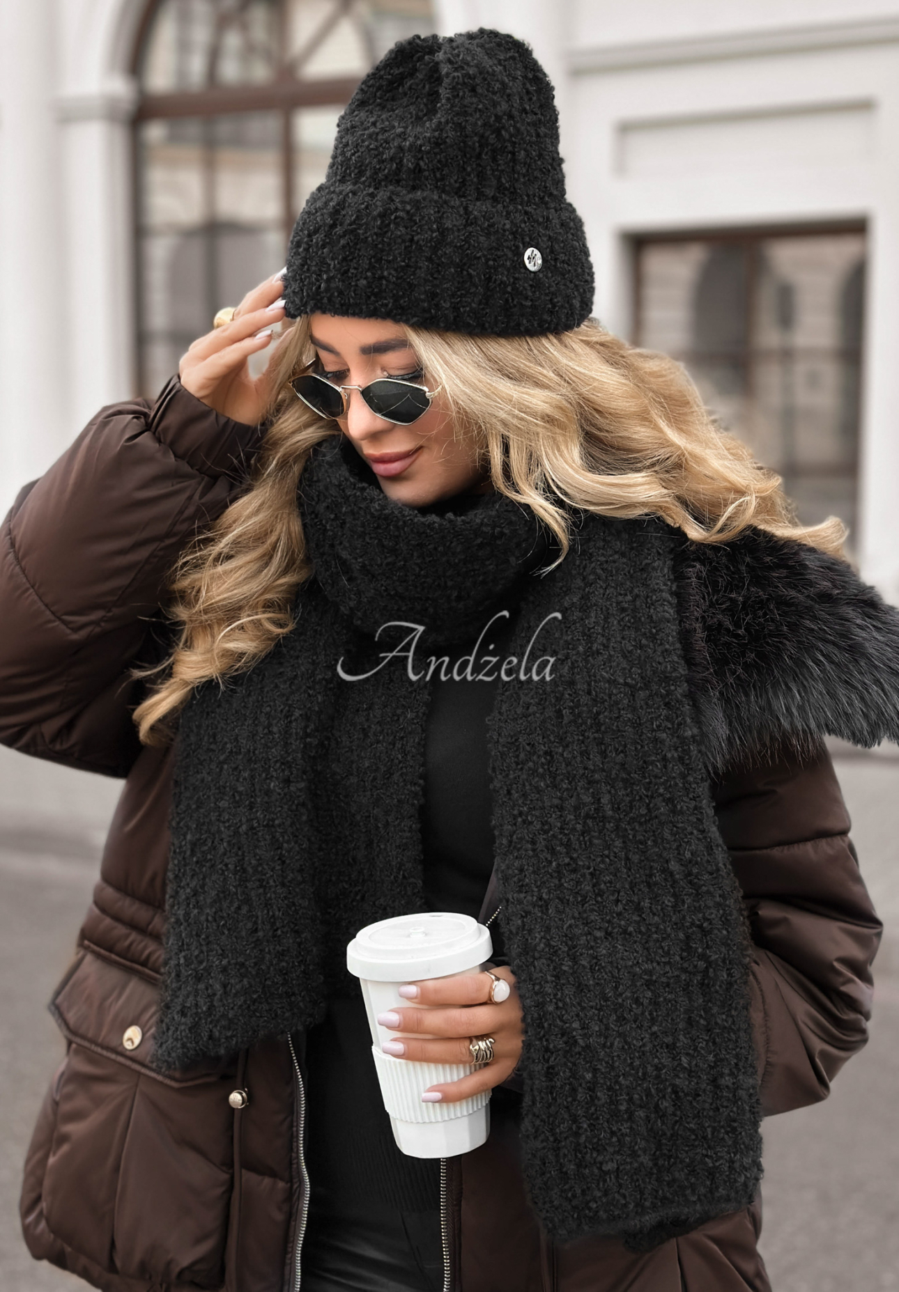 Szalik boucle Winter Everywhere czarny