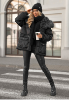 Krótka kurtka z futerkiem Interesting Story czarna