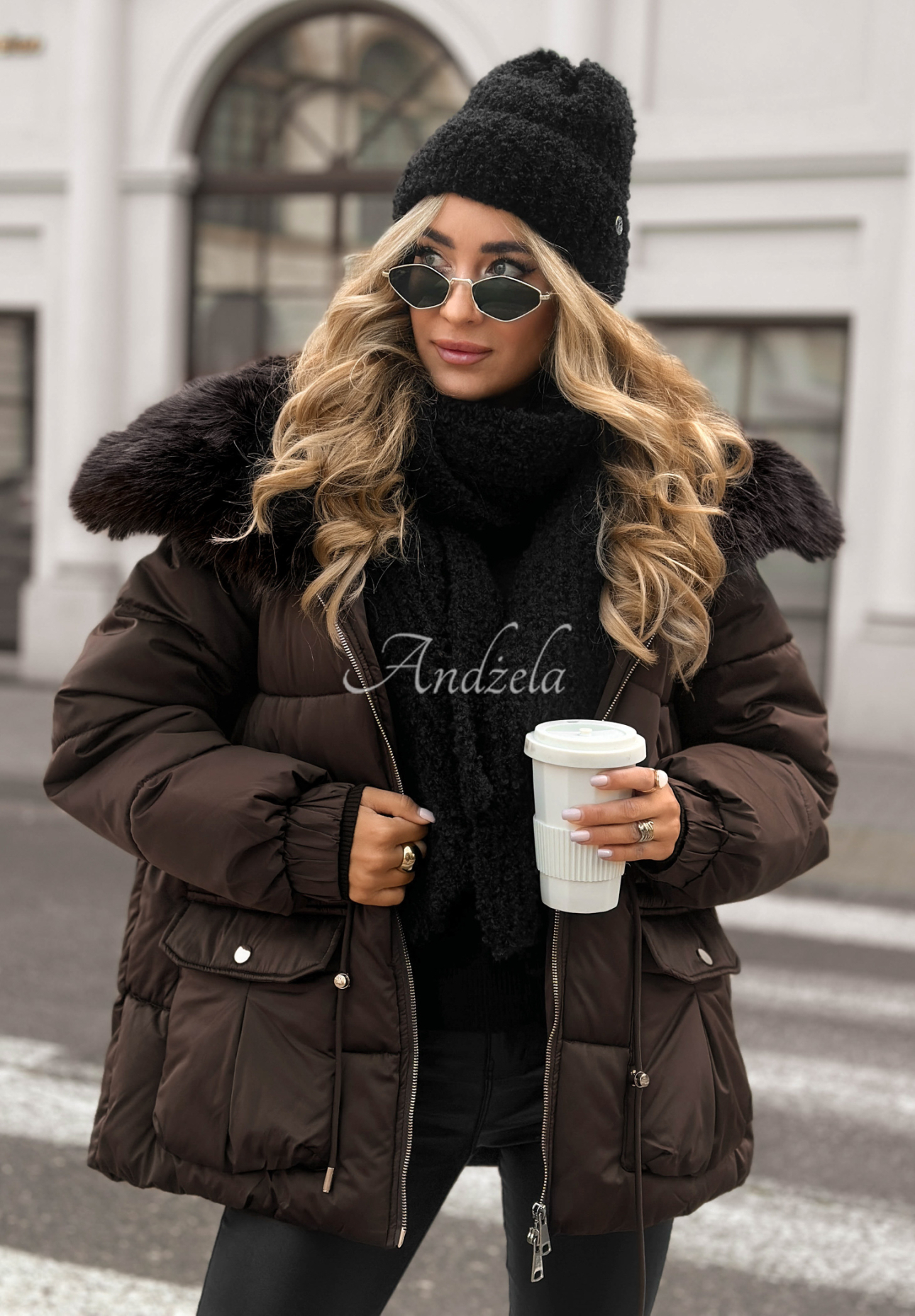 Short jacket with fur Interesting Story chocolate.