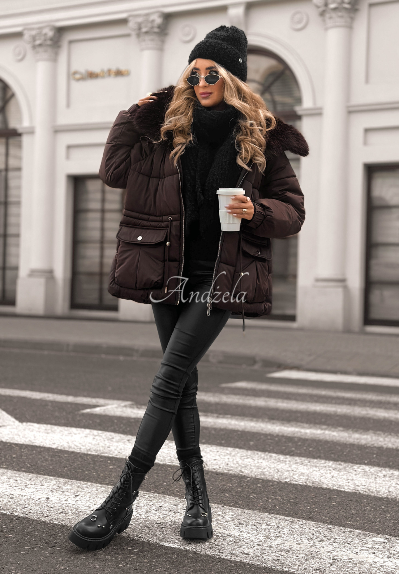 Short jacket with fur Interesting Story chocolate.