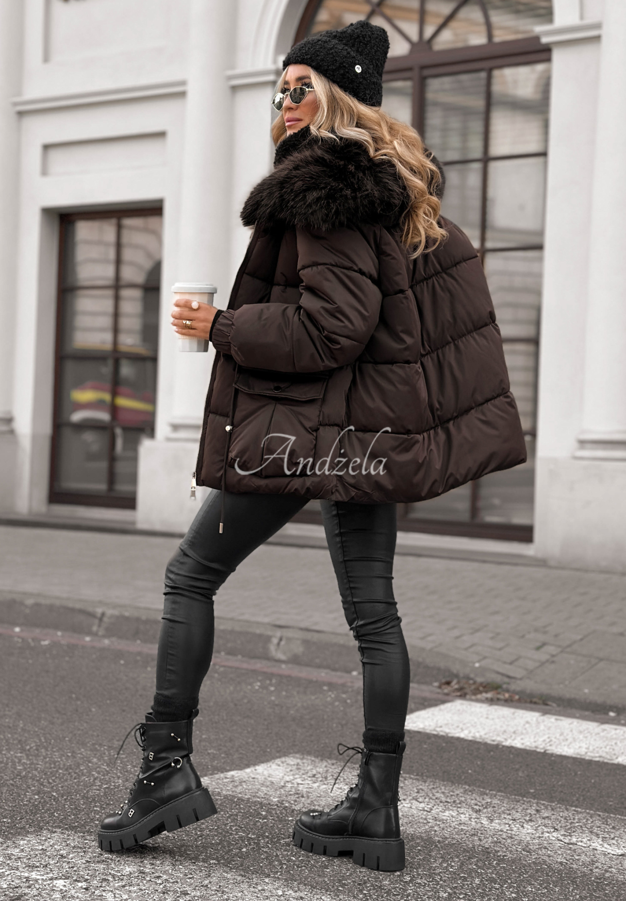 Short jacket with fur Interesting Story chocolate.