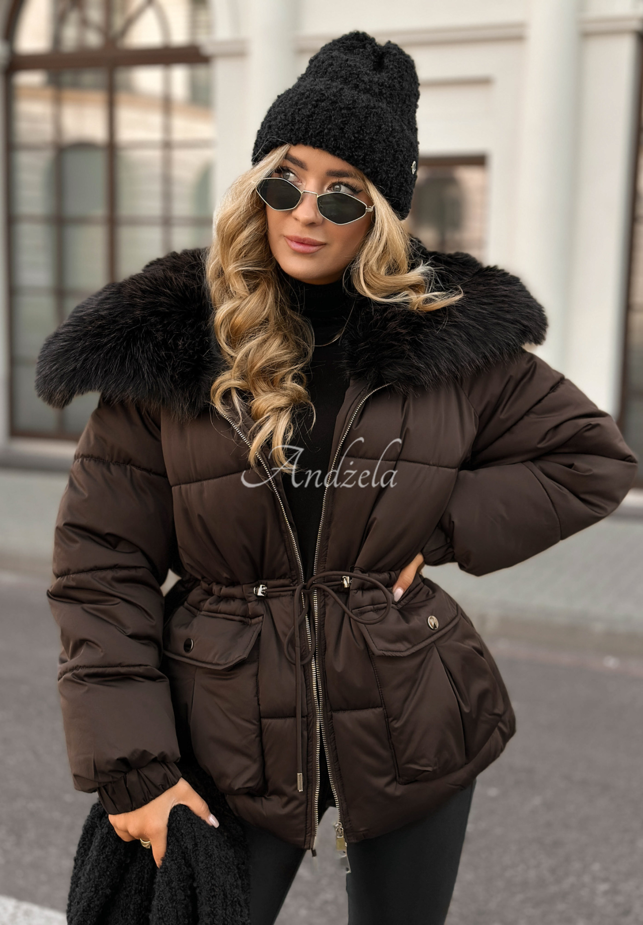 Short jacket with fur Interesting Story chocolate.