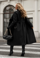 Długi płaszcz z paskiem Always Yours czarny