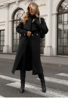 Długi płaszcz z paskiem Always Yours czarny