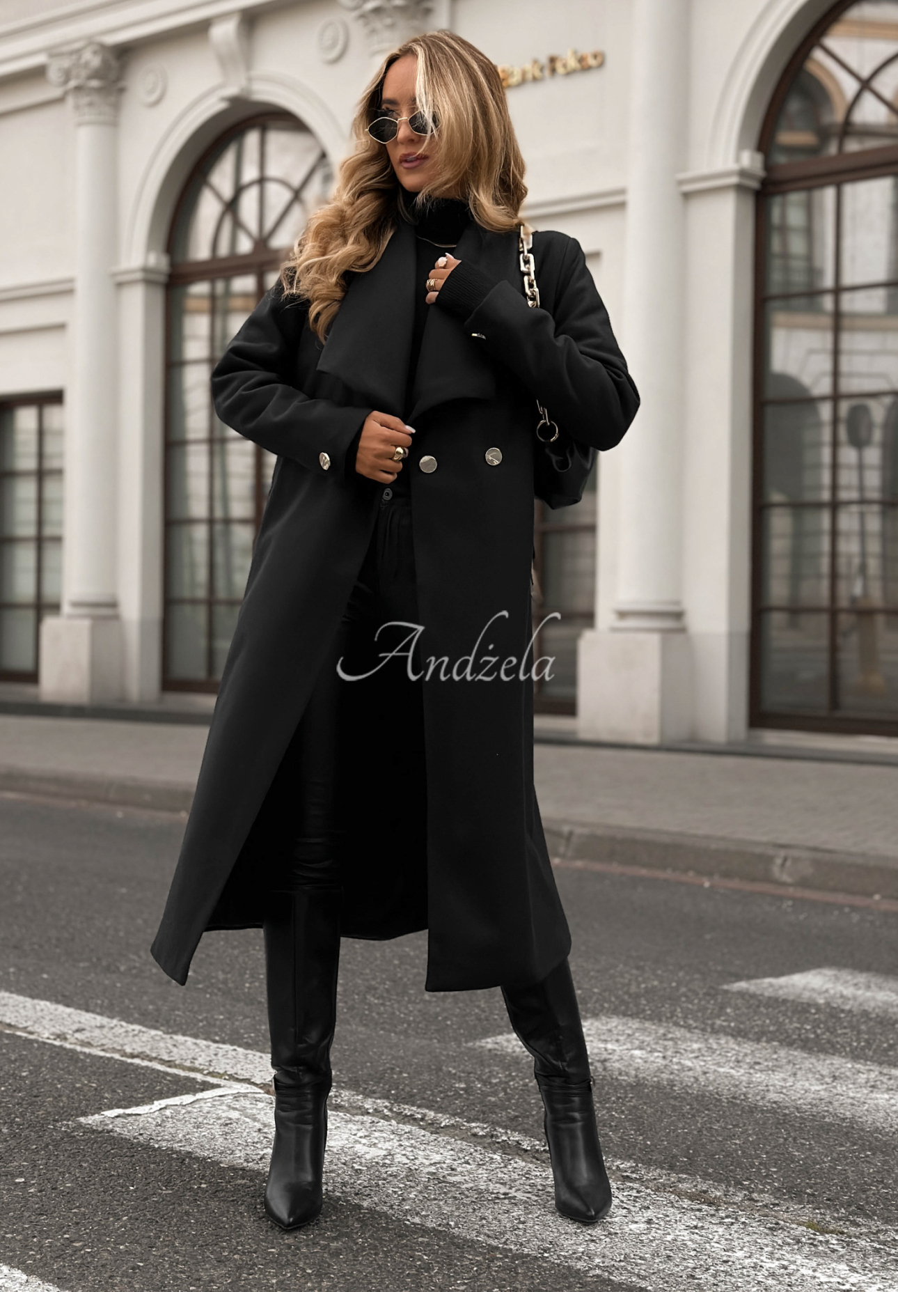 Long wool coat with belt Always Yours black