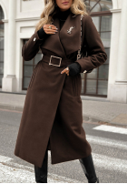 Długi płaszcz z paskiem Always Yours czekoladowy