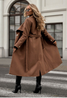 Długi płaszcz z paskiem Always Yours camelowy
