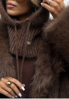 Komin z kapturem Winter Park czekoladowy