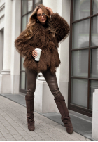 Krótkie futerko Show Me How czekoladowe