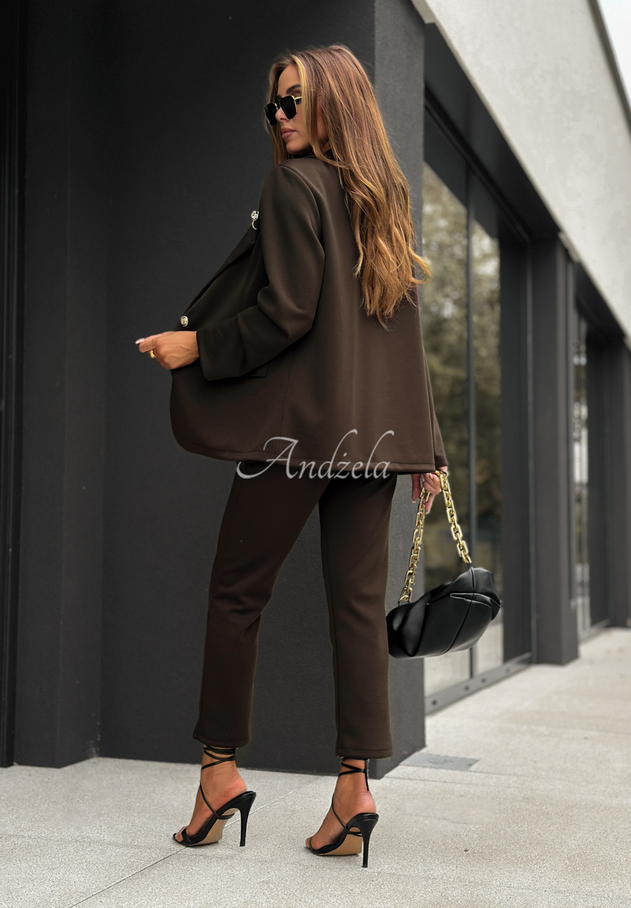 Jacket and pants set with viscose Without Limits chocolate