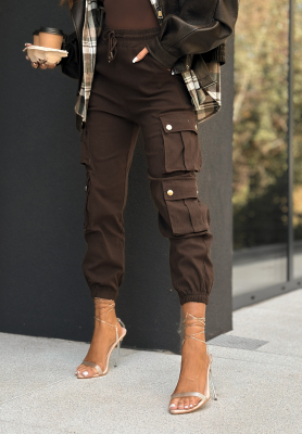 Viscose cargo pants Over And Out chocolate.