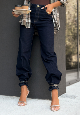 Inspire The World wide leg denim pants navy blue