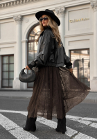 Koronkowa spódnica Into The Spotlight czekoladowa