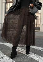 Into The Spotlight chocolate lace skirt