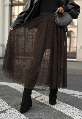 Into The Spotlight chocolate lace skirt