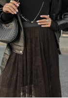 Koronkowa spódnica Into The Spotlight czekoladowa