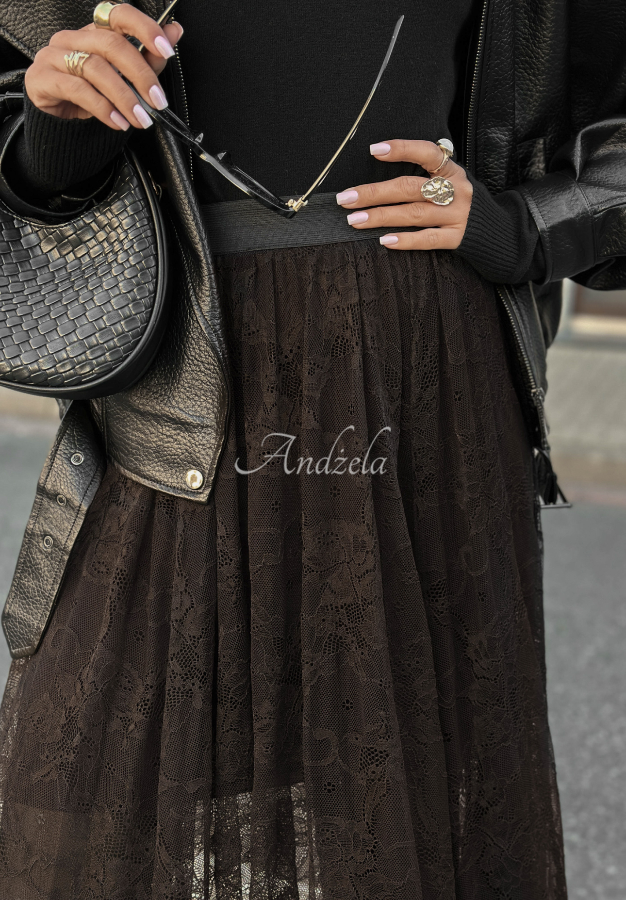 Into The Spotlight chocolate lace skirt