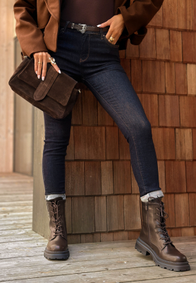 Spodnie jeansowe skinny New Meadows granatowe