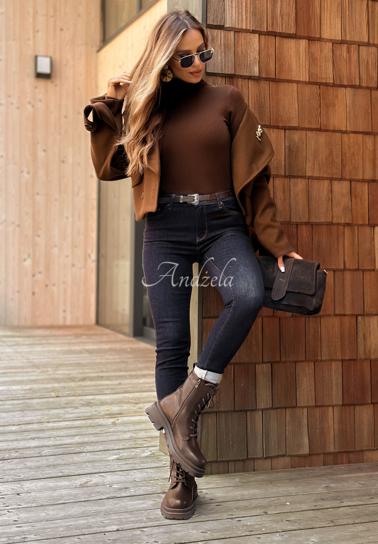 Spodnie jeansowe skinny New Meadows granatowe