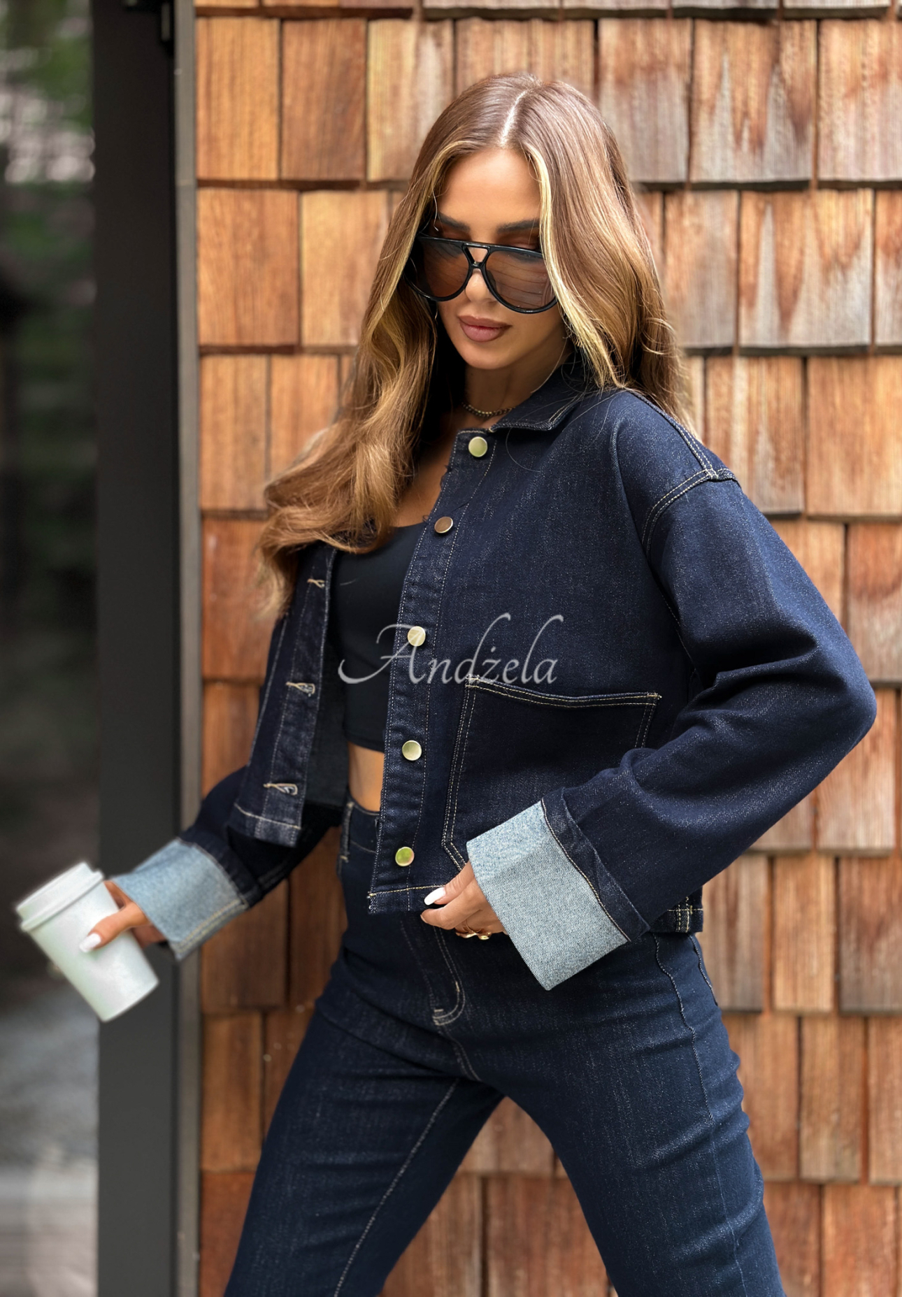 Goodness Returns denim shirt navy blue