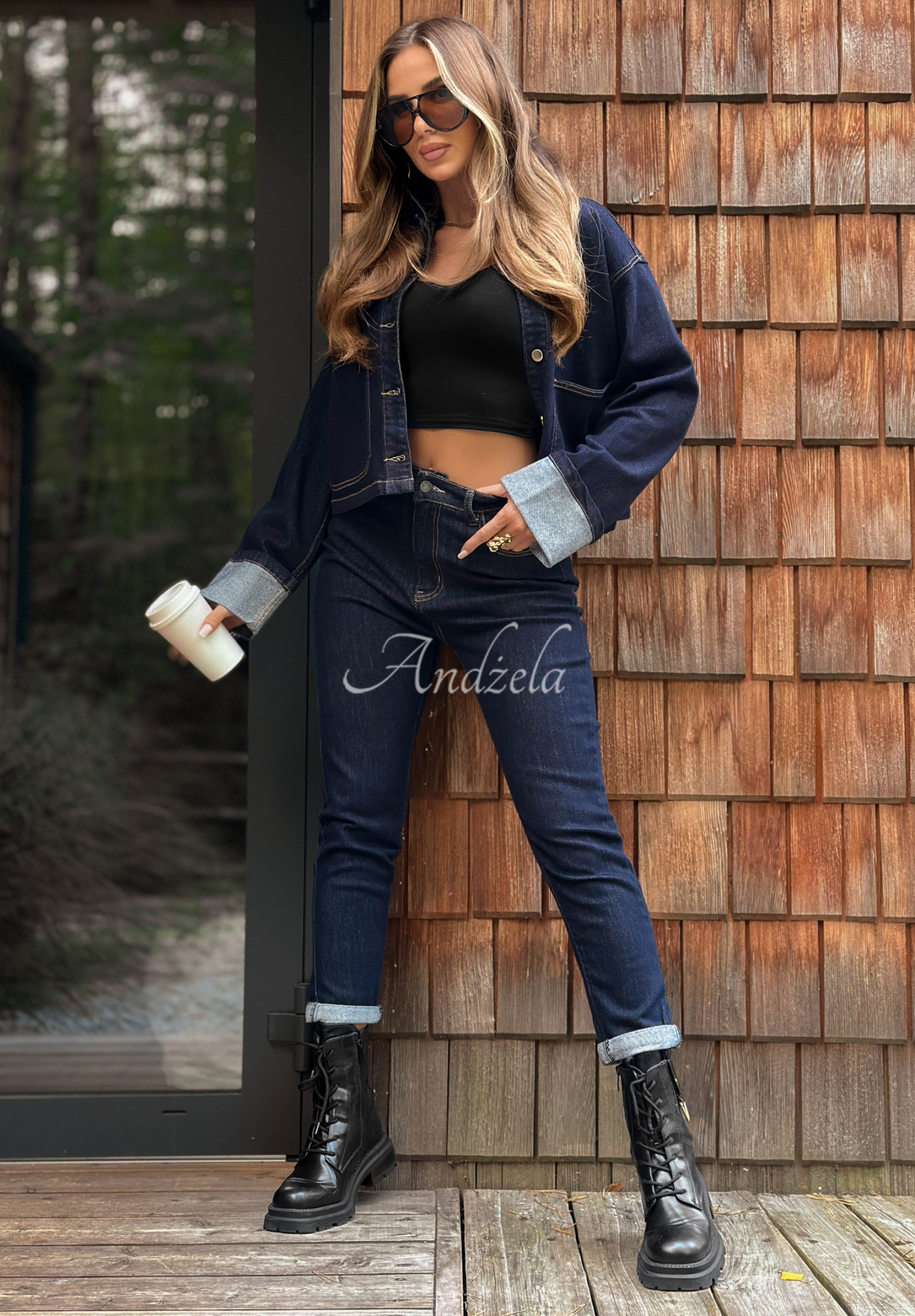 Spodnie jeansowe skinny Thought About It granatowe