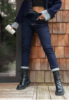 Spodnie jeansowe z paskiem Thought About It granatowe