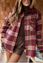 Koszula w kratę Still In Autumn burgundowa