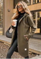 Długa bluza z kapturem Peaceful Mind khaki