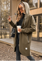 Długa bluza z kapturem Peaceful Mind khaki