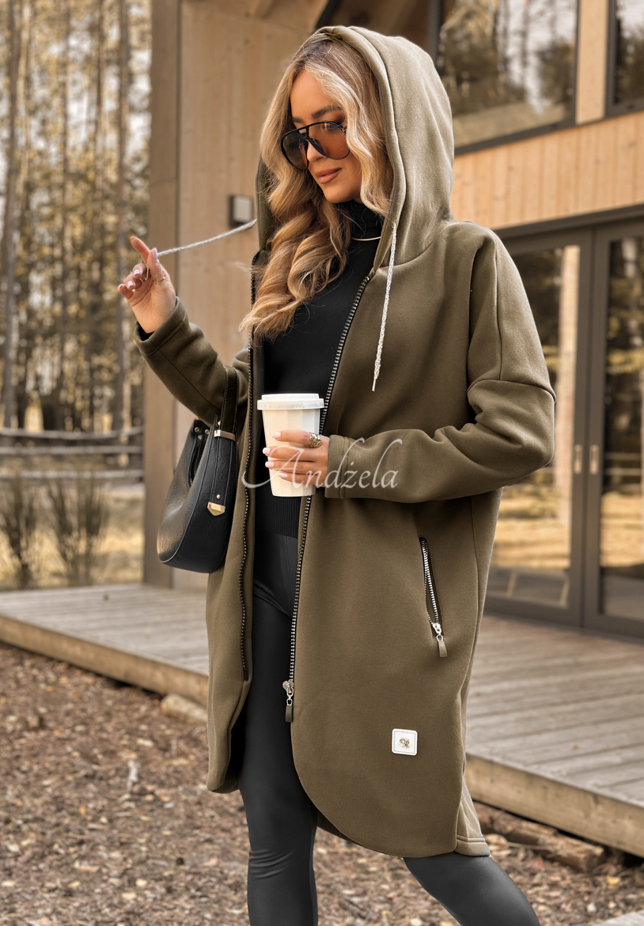 Peaceful Mind khaki long hoodie