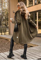 Długa bluza z kapturem Peaceful Mind khaki