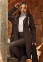 Długa bluza z kapturem Peaceful Mind czekoladowa II