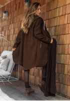 Długa bluza z kapturem Peaceful Mind czekoladowa II