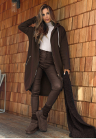 Długa bluza z kapturem Peaceful Mind czekoladowa II