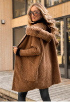 Długi płaszcz alpaka Be With Me czekoladowy