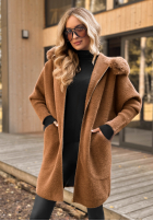 Długi płaszcz alpaka Be With Me czekoladowy