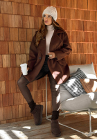 Krótki płaszcz Read The Signes czekoladowy